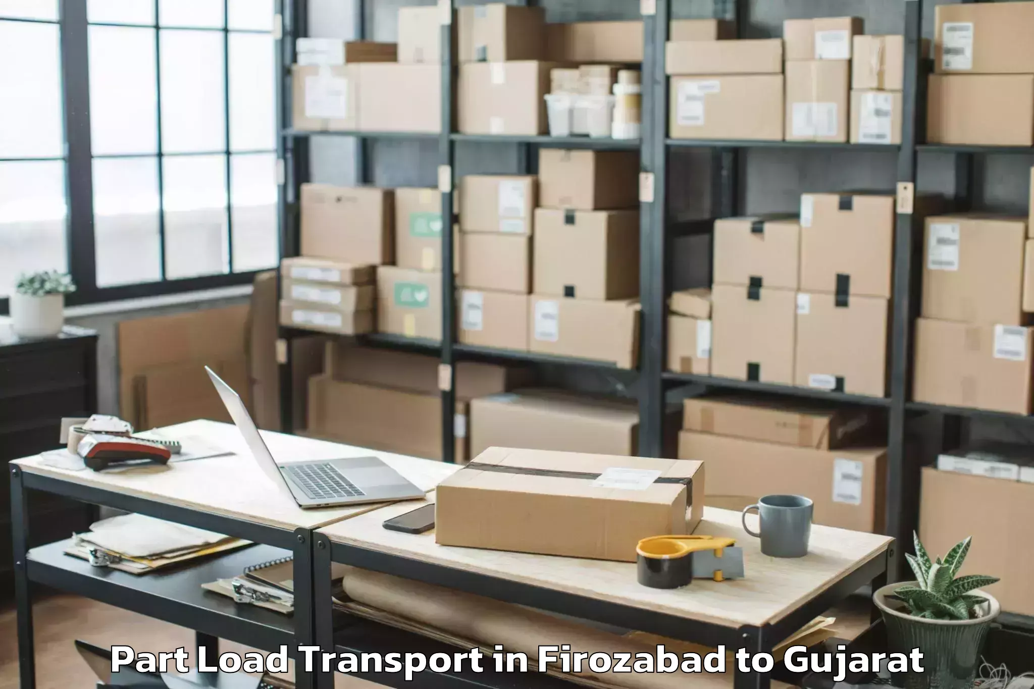 Firozabad to Gsfc University Vadodara Part Load Transport Booking